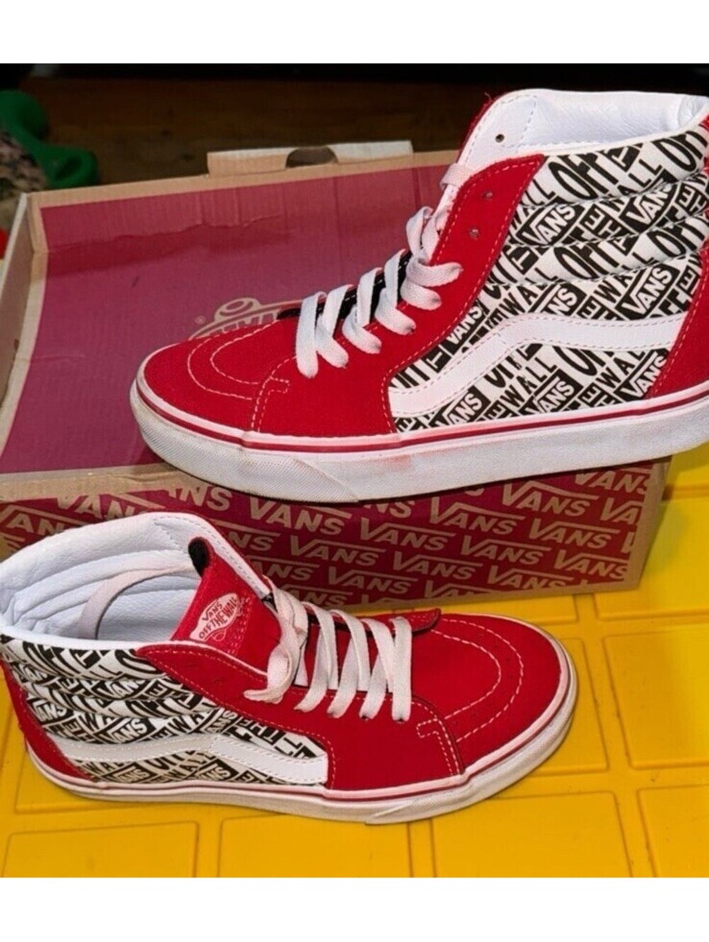 Vans (Mix) Racing Red Black Tw Womens Size 5.5